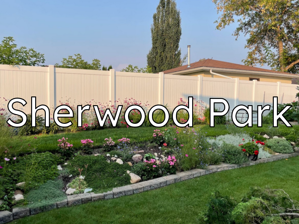 Vinyl fence installation in Sherwood Park using steel posts for long-term stability