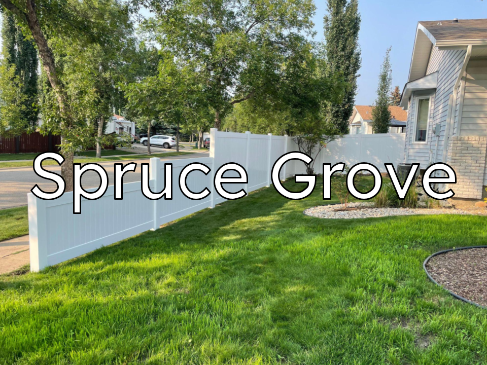Vinyl fence installation in Spruce Grove built for durability and minimal maintenance